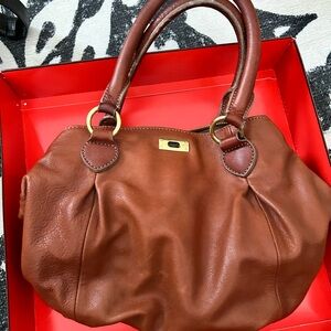 J. Crew Brown Leather Hand Bag with Elegant Design